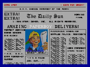 Paperboy (rev 2) screen shot title